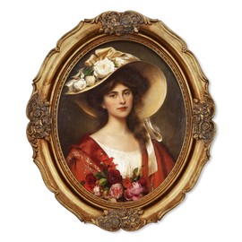 SIMON'S SHOP Gold Picture Frames 8x10, Vintage 8x10 Picture Frame for Wall and Tabletop, Oval Antique Style Photo Frames