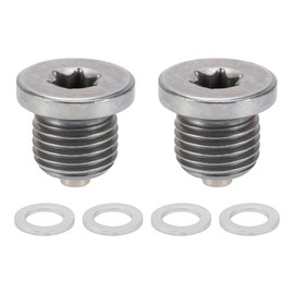 RATCHROLL 1set Universal Oil Drain Plug Anti Leakage 0.71" Height Oil Pan Drain Bolt Screw Thread Repair with Gasket Magnetic Silver Tone Steel Aluminum M14x1.5