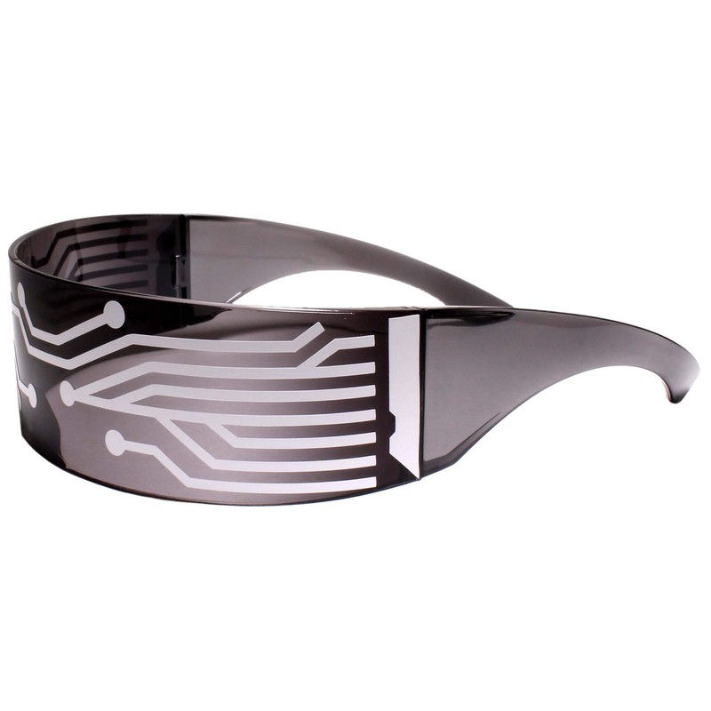 Bionic Cyborg Robot Tron Cosplay Party Rave Costume Futuristic Black