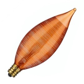 Satco S3406 25-Watt C11 Incandescent Light Bulb, Dimmable, 120 Volts, E12 Candelabra Base, Amber Finish