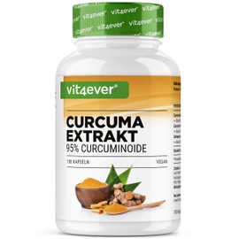 Curcuma Extrakt - 180 Kapseln - Hochdosiert mit 500 mg Curcumin pro Tagesportion - Mit 90% Curcumingehalt - Ohne unerwünschte Zusätze, vegan