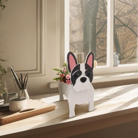 UTYIKR Dog Shape Plant Container,Face Flower Pots for Indoor and Outdoor Plants (Bulldog)
