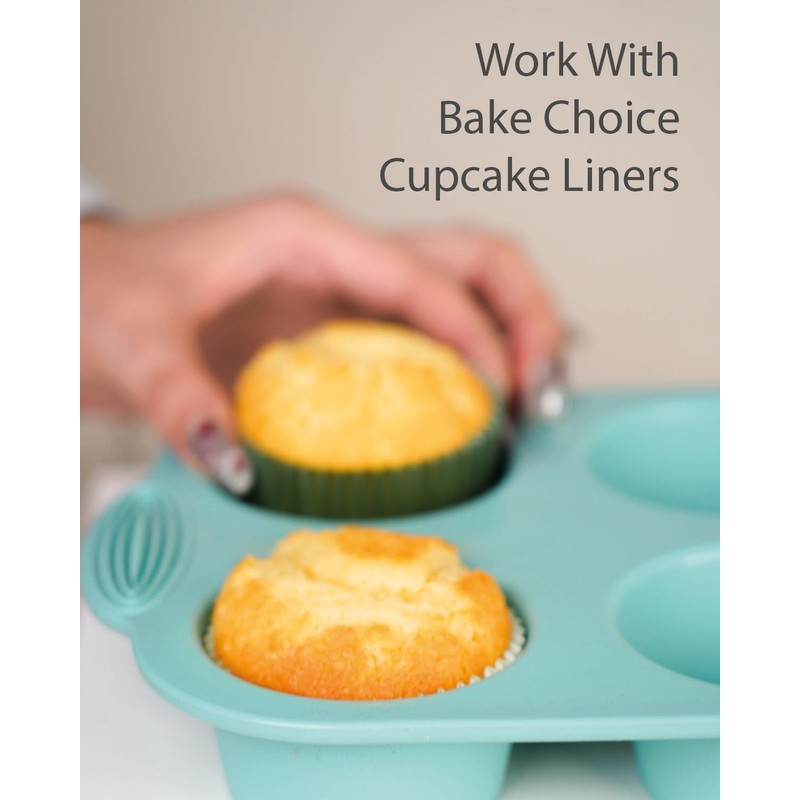 Bake Choice Silicon Muffin Pan-3-pack includes 100 Natural Cupcake Liners,