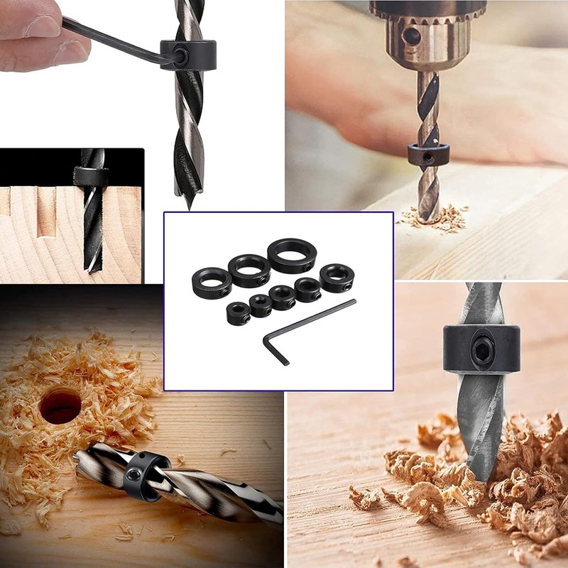1 Set Drill Depth Stop,Step Drill Bit Depth Stop Collar