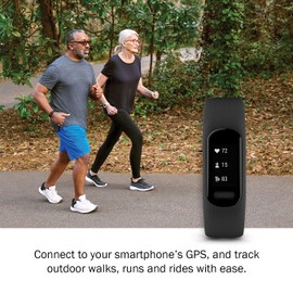 Garmin vivosmart 5 Fitness Tracker | Long-Lasting Battery, Wrist Heart Rate, Sleep Tracking, Smart Notifications, Compatible with Phone GPS | Black, Large with Signature Series Power Bundle