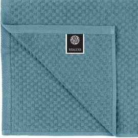 Super Absorbent Kitchen Towels 12 Pack - Premium 100% Cotton Kitchen Towels, 450GSM Thick Machine Washable Aqua Dish Towels for Kitchen Drying, Cleaning, Dobby Weave, Unmatched Quality