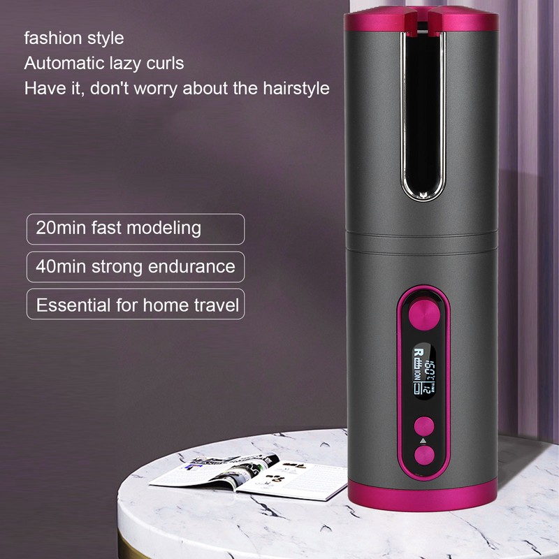 Cordless Curlers Hair Curling Iron Cordless Automatic USB Rechargeable MultiFunction