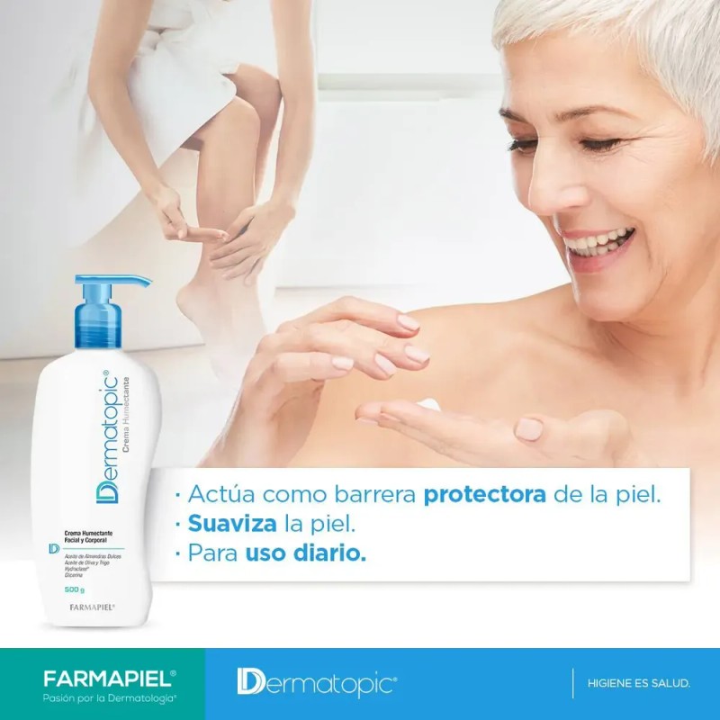 Crema Humectante Facial y Corporal Dermatopic con Aceite de Almendras