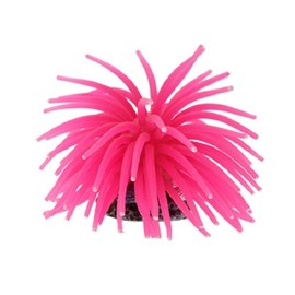 Mallofusa Artificial Aquarium Fish Tank Decoration Silicone Sea Anemone Artificial Fish Tank Ornament Decoration Small (Pink)