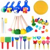 Sponge Painting Brush Set, 30 Pieces Children's Sponge Brush Painting