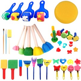 Sponge Painting Brush Set, 30 Pieces Children's Sponge Brush Painting Tools, Children's Painting Tools Set, DIY Hand Painting Tools, Sponge Brush Tool for Children, Crafts