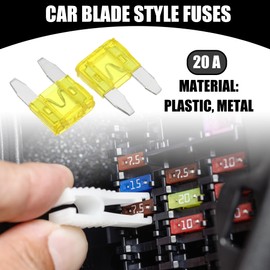 Partuto Pack of 5 Mini 20 Amp APM/ATM Universal Car Fuse Blade Style Fuses Short Circuit Protection - Car Boat Truck SUV Motorhome - Plastic Metal Yellow