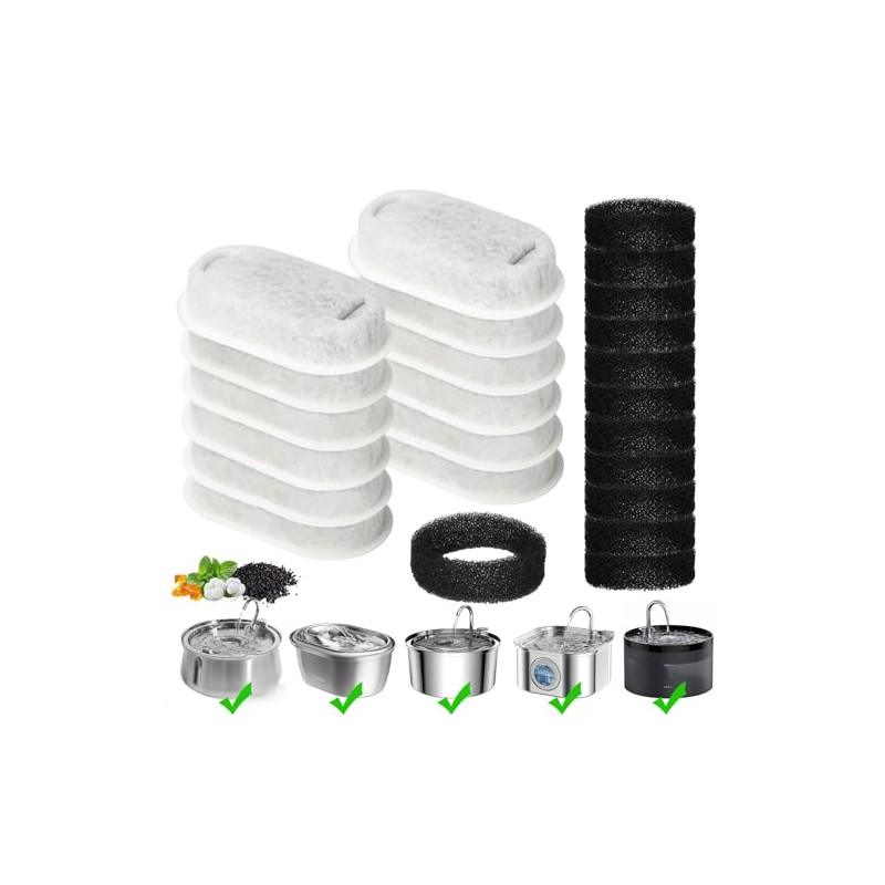 Cat Water Fountain Replacement Filters - 24 Pack