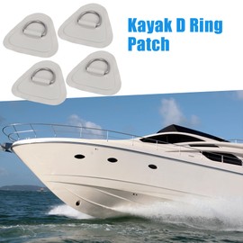 A ABSOPRO Kayak D Ring Patch Triangle PVC Stainless Steel Gray (Set of 4)