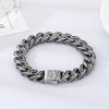 Azubpi 316 Stainless Steel Engraved Cuban Link Bracelet for Men,
