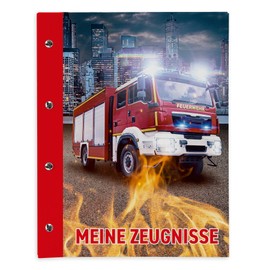 itenga itenga Zeugnismappe mit Buchschrauben erweiterbar für Kinder Jugendliche Erwachsene Mädchen Jungen Schüler (Feuerwehr)