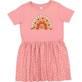 inktastic Oktoberfest Rainbow with Pretzel, Leaves, Accordian Toddler Dress 4T Mauve with Speckles 46e3e