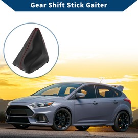 Hihaha Gear Shift Stick Gaiter for Ford Focus C-MAX 2003-2010 Gear Stick Knob Cover Boot Shift Cover Dustproof Leather 1 Pc Black Red