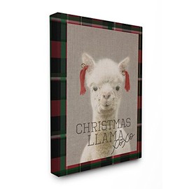 Stupell Industries Christmas Llama XOXO Canvas Wall Art, 30 x 40, Multi-Color