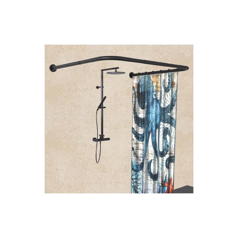 U Shaped Shower Curtain Rod, Adjustable Genuine 304 Stainless Bathroom