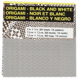 Aitoh US-PA-3 Origami Paper, 3-Inch by 3-Inch, Black/White, 300-Pack