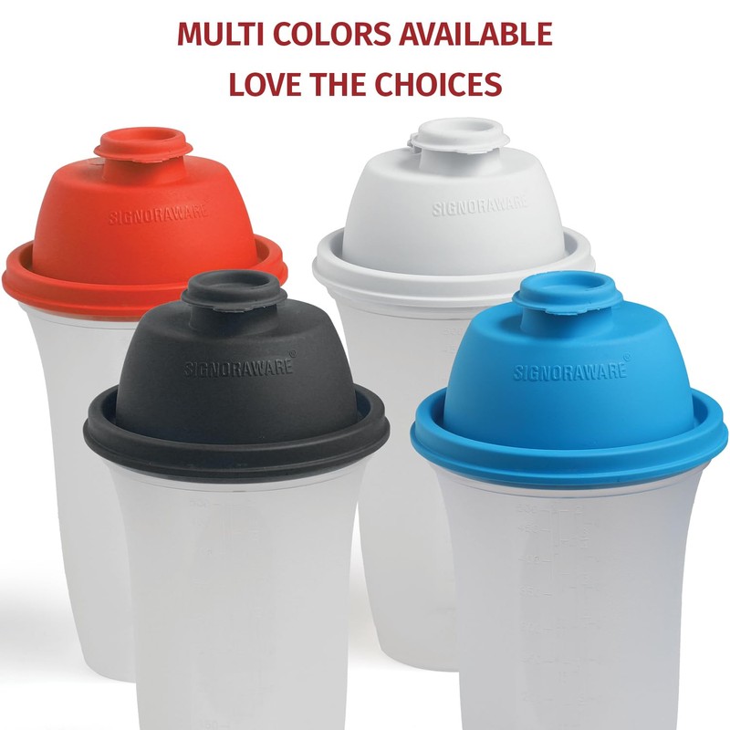 SIGNORA WARE Shaker Bottles | 17-Ounce Plastic Protein Shake Bottle