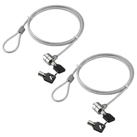 ABINECS Computer Wire Lock (1.2 Meters) 2 Pack with Key for Anti-Theft Security Laptop