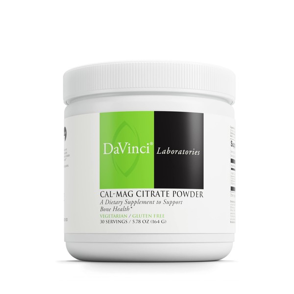 DaVinci Labs Cal-Mag Citrate Powder - Supports Bone Health* - Dietary Supplement with Vitamin D2, Magnesium & Calcium - Vegetarian - Gluten-Free - 30 Servings