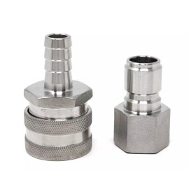 TAPCRAFT Stainless Steel Quick Disconnect Set 1/2" FPT