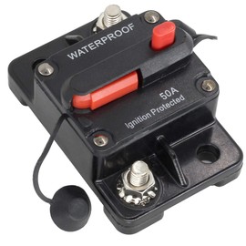 ZOOKOTO 12V- 42VDC 50 Amp Disyuntor con Reinicio Manual para Coche Camión RV ATV Barco Marino Vehículos/Sistemas Electrónicos, 50A