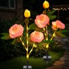TANSOREN 2 Pack Solar Garden Lights Outdoor, 8 Lighting Modes