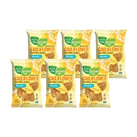 REAL FOOD FROM THE GROUND UP Cauliflower Tortilla Chips - 6Count, 4.5 Oz Bags (Salted)