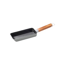 CB Japan Egg Bread 3.1 x 7.1 inches (8 x 18 cm), Ash Gray, For Open Fire, Fluorine Coating on Inner Surface, Natural Wood, Handle, Made with One Egg, Little Egg Bread Copan