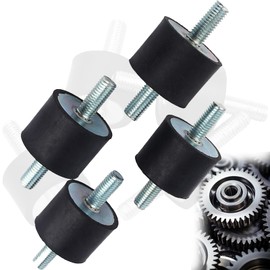 Mikqky 4 pieces vibration damper, rubber buffer M8, rubber bearing with screws, anti-vibration rubber insulator brackets M8, air conditioning rubber buffer M8, anti-vibration silent block (VV, 30 x
