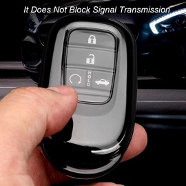 Vnephoo For Honda Key fob Cover, 2PCS TPU Transparent Black Key fob Case for Honda Civic Accord HR-V Pilot CR-V 2022 2023 2024 2025 with Keychain Protective Case
