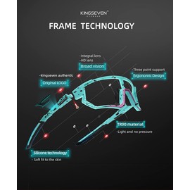 KINGSEVEN Polarized Cycling Sunglasses Men Sports Sunglasses Mtb Bicycle Glasses UV400 Protection LS910-P (LS910-C01)
