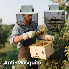 UICCVOKK Mückenhut, Moskitonetz, graues Moskitonetz mit Hut, tragbares Gesichtsnetz für Outdoor-Wandern, Camping, Klettern, Angeln und Gartenarbeit, grau, Einheitsgröße