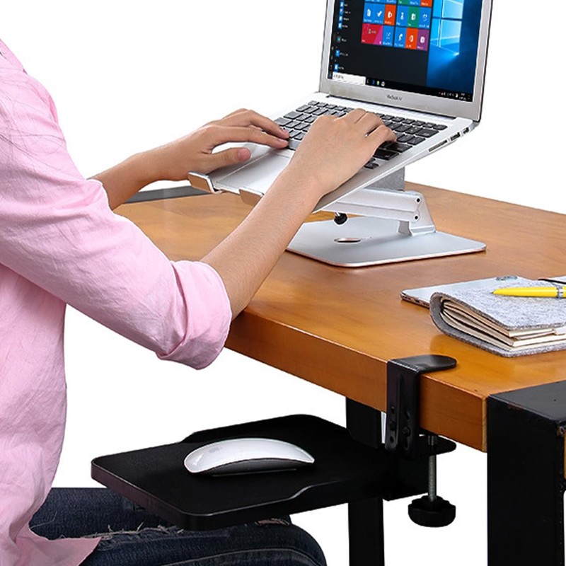 Laroal Mouse Tray Clip Under Desk Mouse Platform Clip Slide