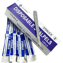 Scalpel Blades #12B Dispoable Sterile Scalpel Knife for Biology Anatomy, Dermaplaining, Podiatry, Practicing Cutting, Sculpting, Repairing, Crafts (1)