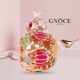 GNOCE Hummingbird Charm Bead Sterling Silver 18k Rose Gold Plated Hollow Charm For Bracelet/Necklace Women Girls