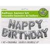Stunning Silver "Happy Birthday" Foil Letter Balloon Banner Kit -