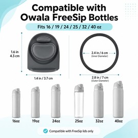 Joshey 4Pack Rubber Seal Replacement Gasket & Stopper Set, Compatible with Owala Freesip 24oz 32oz Bottle Spout Lid-Silicone Gasket Replacement Parts (Gray)