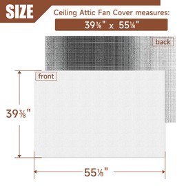 BJADE'S Insulation Cover for Attic Fan, Attic Ceiling Insulation Shutter Seal Cover,Attic Door Insulation Cover,Fits Up to 39"x55"