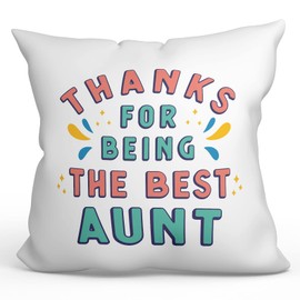MUGFFINS AUNT Cushion Padding included - in English - Thanks for being the best - Funny gift - Pillow: cover and filling 15.7x15.7 inches