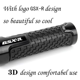 KBGRAX 7/8" 22mm Motorcycle Non Slip Handlebar Grips fits for Suzuki GSXR 600 750 1000 (Black)