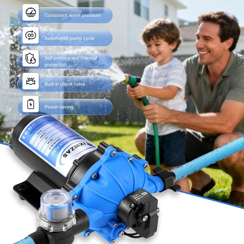 Electric Water Pump 7GPM 70PSI, 110V AC, Upgraded Five Chamber