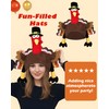 Dkomekii Plush Turkey Hat, Funny Turkey Headwear for Thanksgiving Night