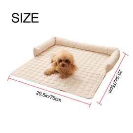 Wangda Dog Bed Mat - Washable Pet Furniture Protector with Anti-Slip Bottom for Dogs and Cat(White)