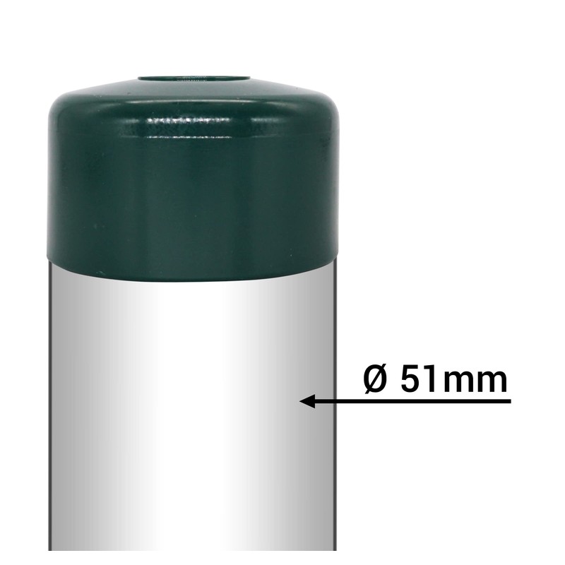 SKIR'CO (4 pieces) fence post caps, round, 51 mm, green,