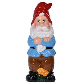 Trendkontor Garden Gnome 30 cm Ceramic Gnome Garden Decoration 4 Different Models (Red Hat)